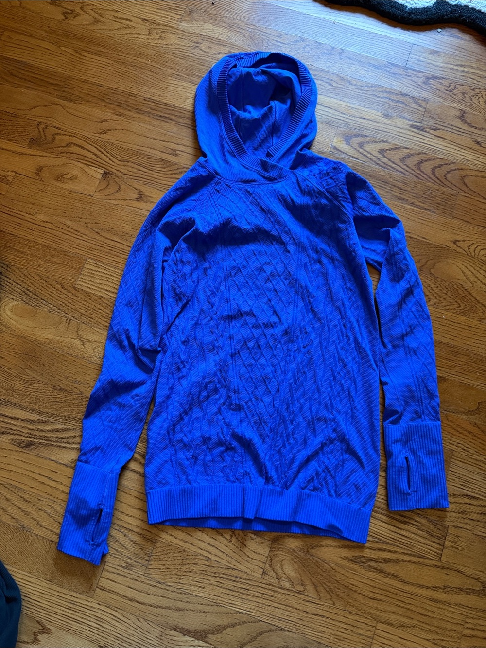 Lululemon Blue Hooded workout top women